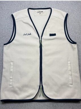 Bad Birdie Golf Vest Mens XL White Bel Air Silver Birch Rear Mesh Pockets